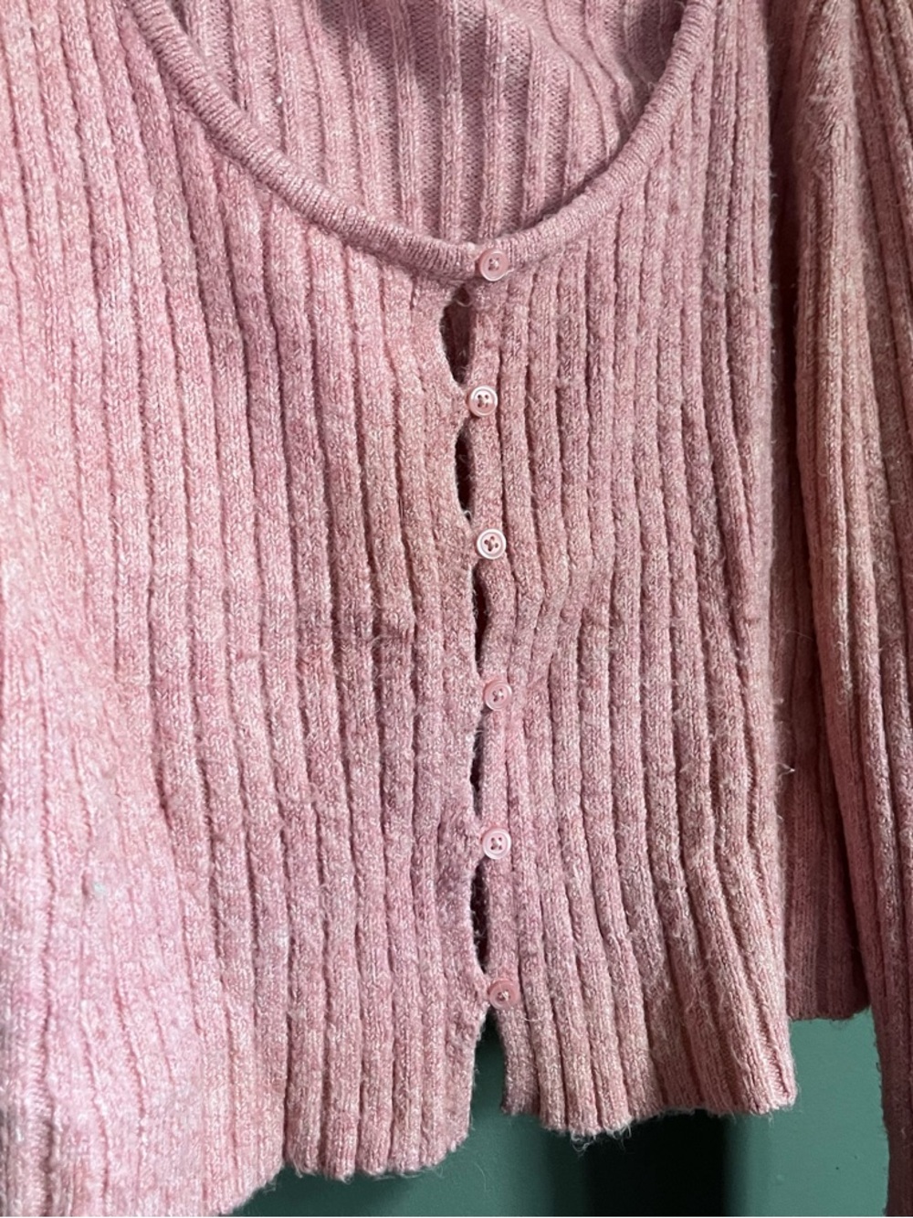 American Eagle Ribbed Button Cardigan - Picture 3 of 5
